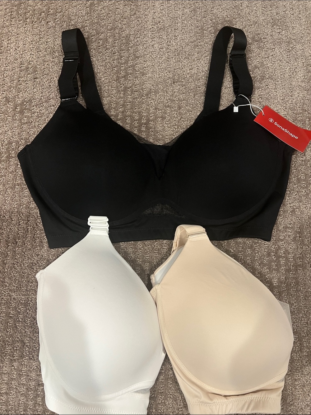Seamless Everyday Comfort Bra — Black, White, Beige